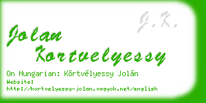 jolan kortvelyessy business card
