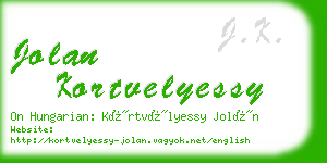 jolan kortvelyessy business card